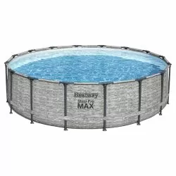 Piscine Bestway Ronde Steel Pro Max Decor Pierre 4,88 x h1,22m