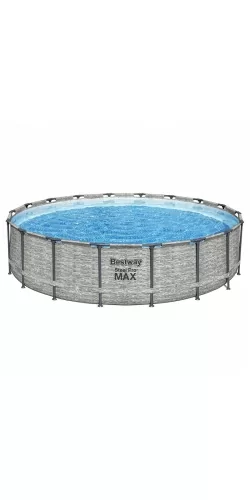Piscine tubulaire Bestway Ronde Steel Pro Max Decor Pierre 5,49 x h1,22m