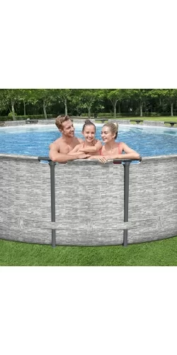 Piscine Bestway tubulaire Steel Pro Max Decor Pierre 5,49 x h1,22m