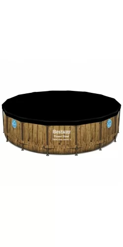 Piscine Bestway Ronde Power Steel Swim Vista décor bois 4,88 x h1,22m