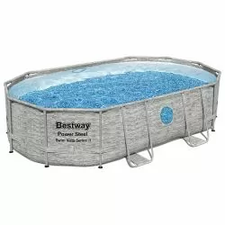 Piscine Bestway Ovale Power Steel Swim Vista décor pierre 4,88 x 3,05 h1,07m Piscine Bestway Ovale Power Steel Swim Vista décor pierre 4,88 x 3,05 h1,07m