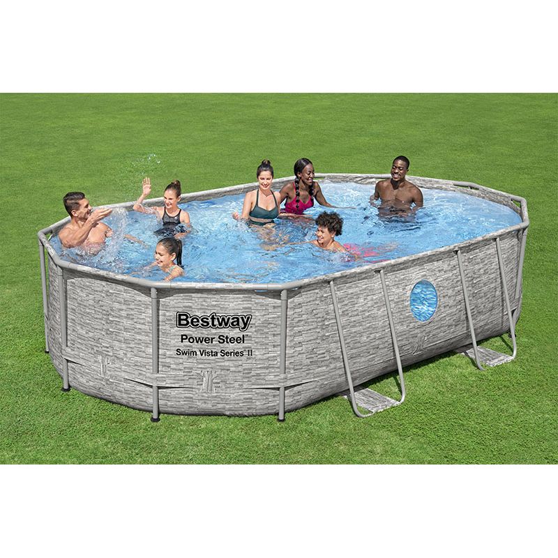 Piscine Bestway ovale Power Steel Swim Vista 4,88 x 3,05 h1,07m
