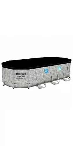 Piscine Bestway Ovale Swim Vista décor pierre 5,49 x 2,74 h1,22m