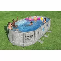 Piscine Bestway Power Steel Swim Vista décor pierre 5,49 x 2,74 h1,22m