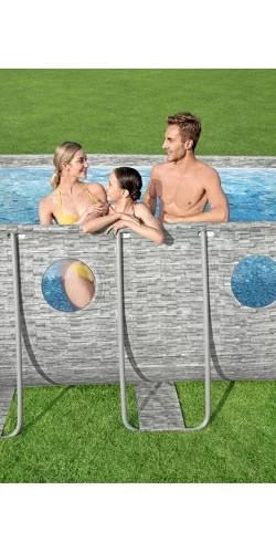 Piscine Bestway Ovale décor pierre 5,49 x 2,74 h1,22m