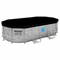 Piscine Bestway Ovale Power Steel décor pierre 4,27 x 2,50 h1,00m Piscine Bestway Ovale Power Steel décor pierre 4,27 x 2,50 h1,00m