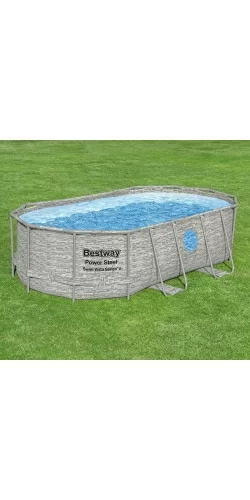 Piscine Bestway Power Steel Swim Vista décor pierre 4,27 x 2,50 h1,00m