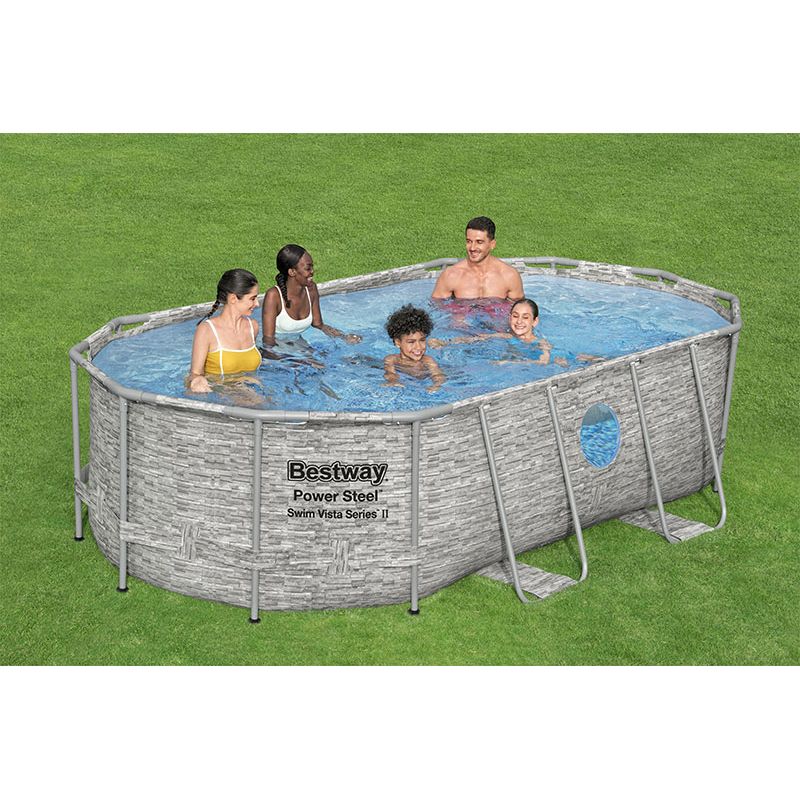 Piscine Bestway ovale Power Steel Swim Vista 4,27 x 2,50 h1,00m