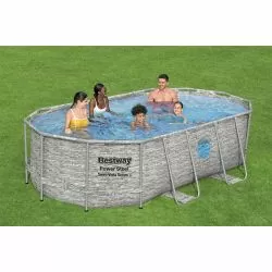 Piscine Bestway Ovale Power Steel Swim Vista décor pierre 4,27 x 2,50 h1,00m Piscine Bestway Ovale Power Steel Swim Vista décor pierre 4,27 x 2,50 h1,00m