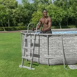 Piscine Bestway Ovale Power Steel Swim Vista décor pierre 4,27 x 2,50 h1,00m Piscine Bestway Ovale Power Steel Swim Vista décor pierre 4,27 x 2,50 h1,00m