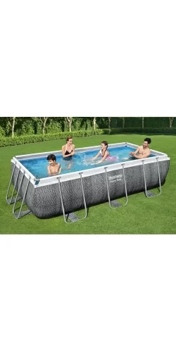 Piscine Bestway Power Steel Décor Rotin 4,04 x 2,01 h1,00m