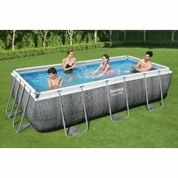 Piscine Bestway Power Steel Décor Rotin 4,04 x 2,01 h1,00m
