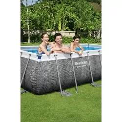 Piscine Power Steel Décor Rotin 4,04 x 2,01 h1,00m