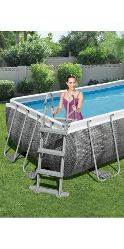 Piscine Bestway Rectangulaire Décor Rotin 4,04 x 2,01 h1,00m