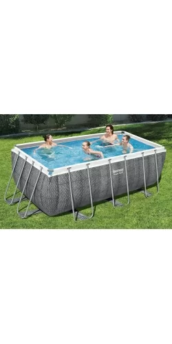 Piscine Bestway Power Steel Décor Rotin 4,12 x 2,01 h1,22m