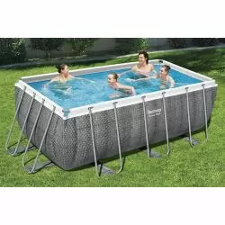 Piscine Bestway Power Steel Décor Rotin 4,12 x 2,01 h1,22m
