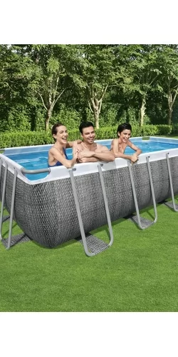 Piscine Power Steel Décor Rotin 4,88 x 2,44 h1,22m