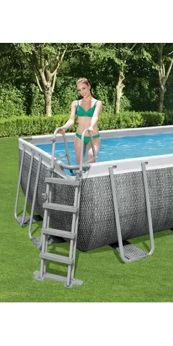 Piscine Bestway Rectangulaire Décor Rotin 4,88 x 2,44 h1,22m