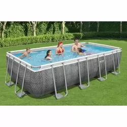 Piscine Rectangulaire Power Steel Décor Rotin 5,49 x 2,74 h1,22m Piscine Rectangulaire Power Steel Décor Rotin 5,49 x 2,74 h1,22m