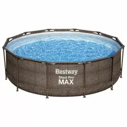 Piscine Bestway Ronde Steel Pro Max Decor Rotin 3,66 x h1,00m