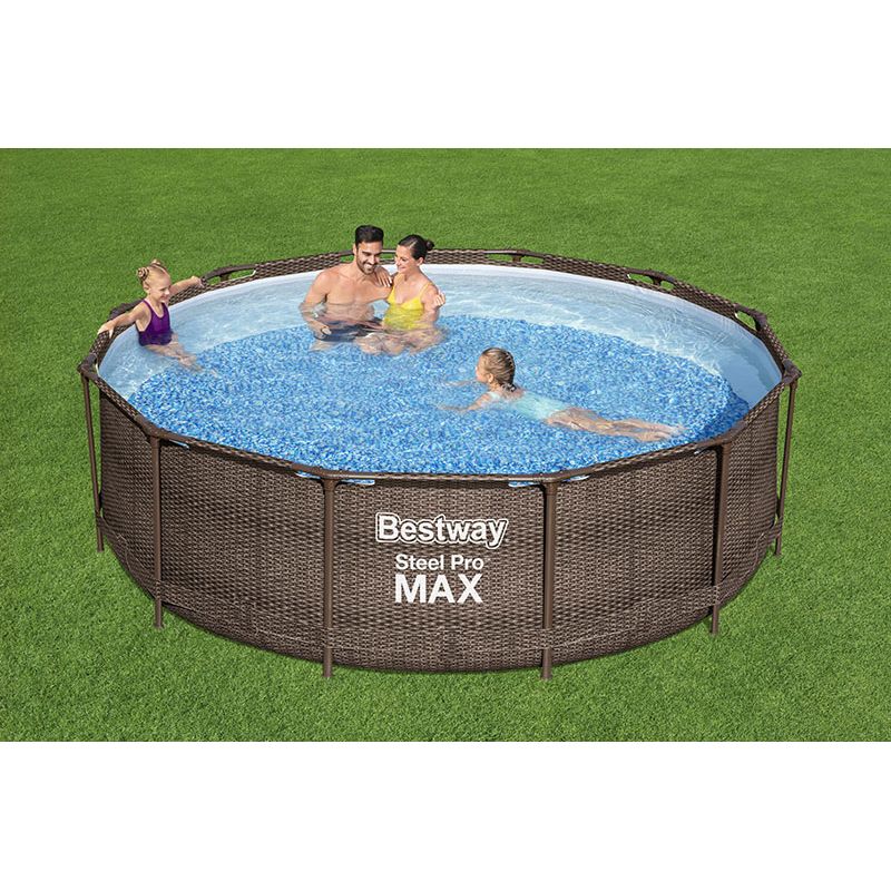 Piscine tubulaire Bestway Steel Pro Max décor Rotin 3,66 x h1,00m