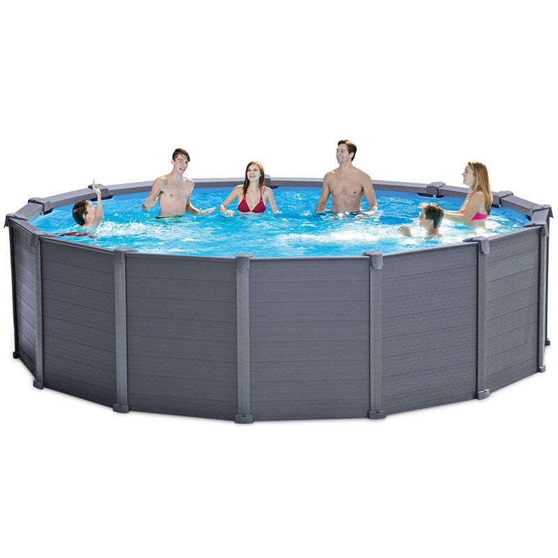 Piscine tubulaire INTEX Graphite Diam. 4,78 x H. 1,24m