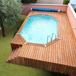 Piscine bois octogonale Kolina 853x456cm toute équipée Arbour