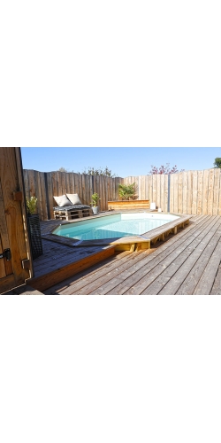 Piscine bois Azura octogonale 6,10 x 4,00 x h1,20m