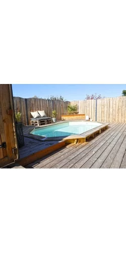 Piscine bois Azura octogonale 6,10 x 4,00 x h1,20m