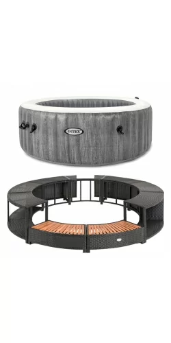 Kit Spa gonflable Intex  Baltik et mobilier rond noir