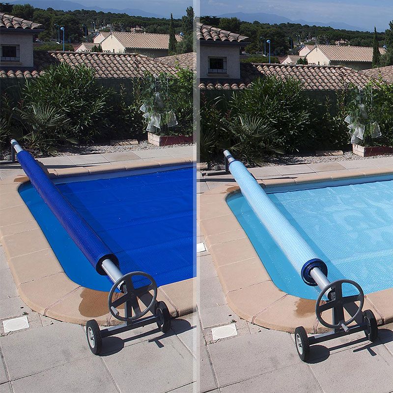 Bâche à bulles luxe SolGuard pour piscine bois octogonale Sunbay