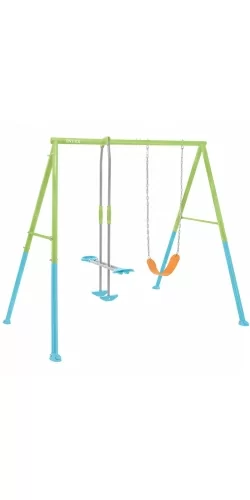Portique Intex 2 agrès face a face et balançoire couleurs