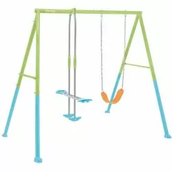 Portique Intex 2 agrès face a face et balançoire couleurs