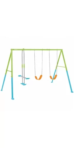 Portique Intex 3 agrès face a face et 2 balançoires couleurs