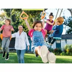 Portique Intex 3 agrès face a face et 2 balançoires couleurs