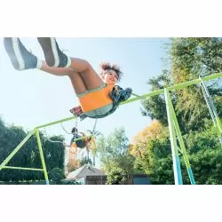 Portique Intex 4 agrès face a face, anneaux et 2 balançoires couleurs