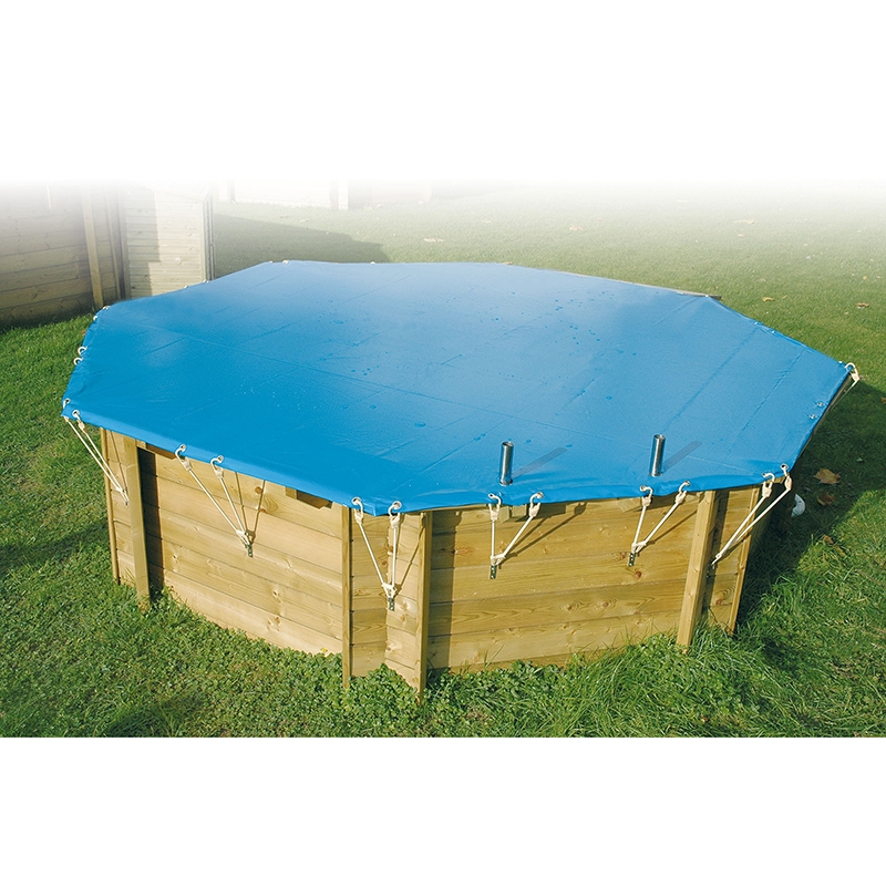 Bâche d'hivernage pour piscine bois Ubbink hexagonale