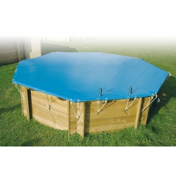 Piscine hors-sol, bois Sunwater beige UBBINK, octogonal x L.4.9 x l.3 x  H.1.2 m