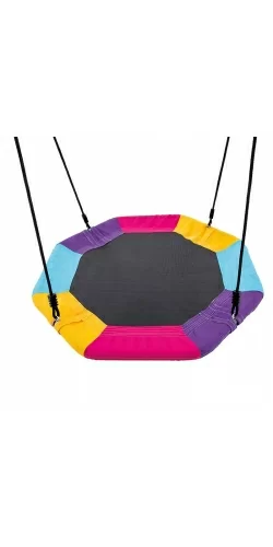 Portique Intex 5 agrès nid d'oiseau, face a face, anneaux, 2 balançoires et toboggan