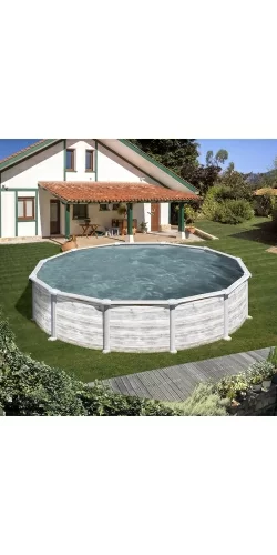 Piscine acier Gre aspect bois nordique Groenland ronde