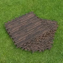 Dalle de protection de sol piscine Bestway effet bois (lot de 12)