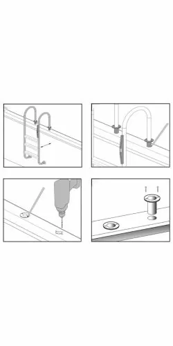 Lot de 2 supports pour ancrage échelle piscine rectangulaire Ubbink