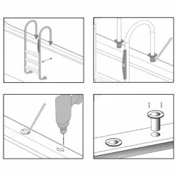 Lot de 2 supports pour ancrage échelle piscine rectangulaire Ubbink