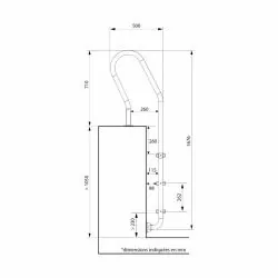 Dimensions échelle piscine inox coudée 3 marches Jardimagine