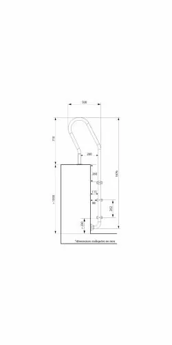 Dimensions échelle piscine inox coudée 3 marches Jardimagine