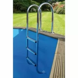 Echelle inox intérieure 3 marches Ubbink pour piscine bois