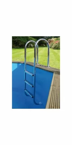 Echelle inox intérieure 3 marches Ubbink pour piscine bois