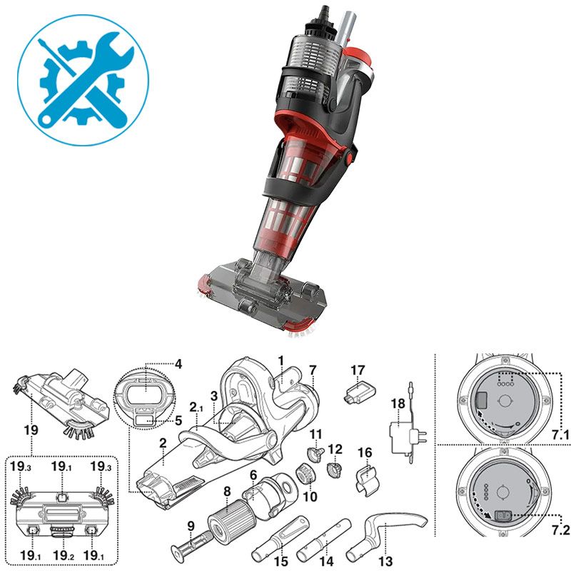 Pièces détachées pour aspirateur Voltera 60 Kokido EV60