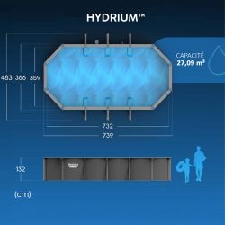 Piscine acier Bestway Hydrium 7,32 x 3,66 h1,32m