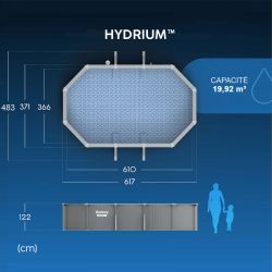 Piscine acier Bestway Hydrium 6,10 x 3,66 x h1,22m